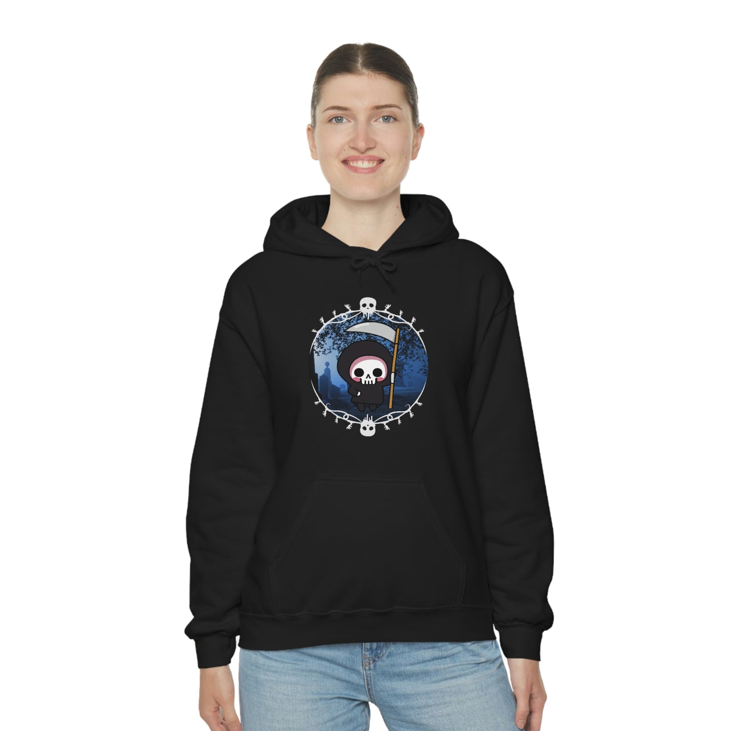 Kawaii Grim Reaper Hooded Sweatshirt